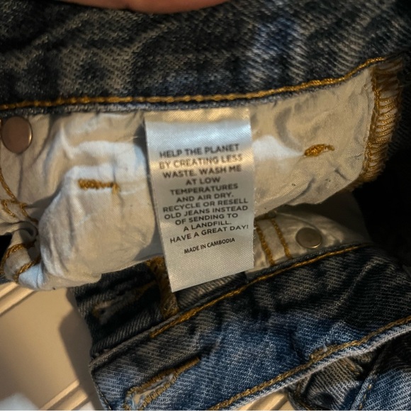 PacSun High Rise Relaxed Denim Shorts Size 27 Distressed Cutoff Jean Shorts - Picture 5 of 8